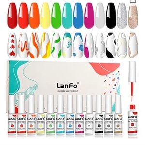 Gel Nail art Polish vibrant liner Set